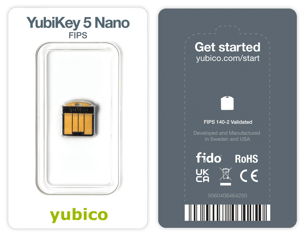 YubiKey 5 Nano FIPS Package