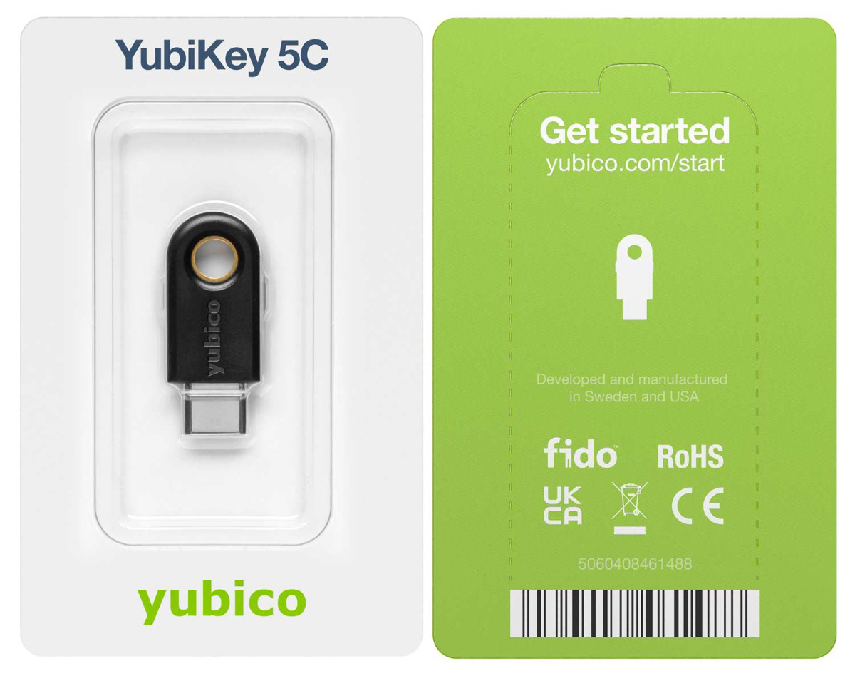 Yubico - YubiKey 5C - USB-C - 2ファクター認証セキュリティキー